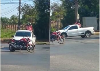 VÍDEO: Mulher flagra marido com amante em Cuiabá e sobe na carroceria do carro