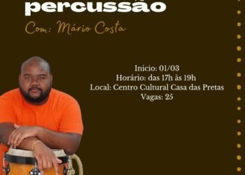 Oficina de percussão na Casa das Pretas