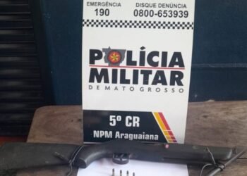 Suspeito de violência doméstica é preso pela PM com arma de fogo em Araguaiana