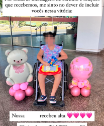 Menina esfaqueada pelo pai recebe alta médica após 24 dias