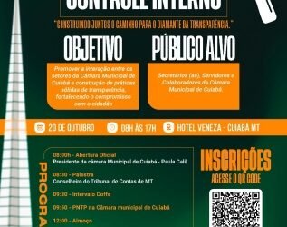 Câmara Municipal de Cuiabá promove 1º Workshop de Transparência e Controle Interno para servidores