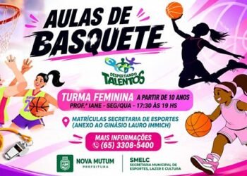 Meninas a partir de 10 anos podem participar de aulas de basquete em Nova Mutum/MT